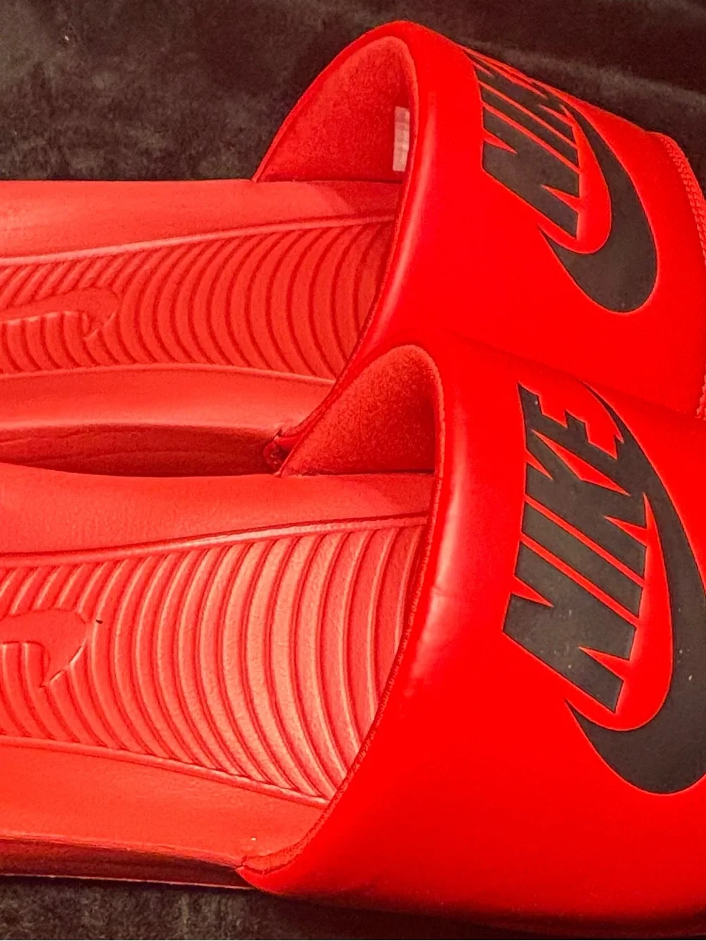 Nike Red and Black Slide Sandals